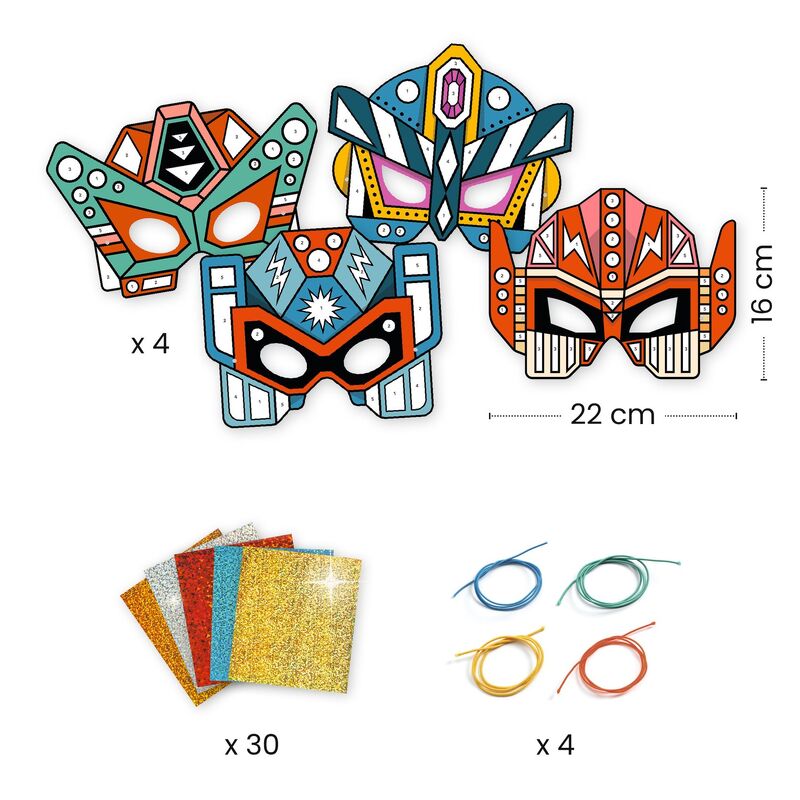 Do It Yourself Super Robots Masks (Metallic Stickers)