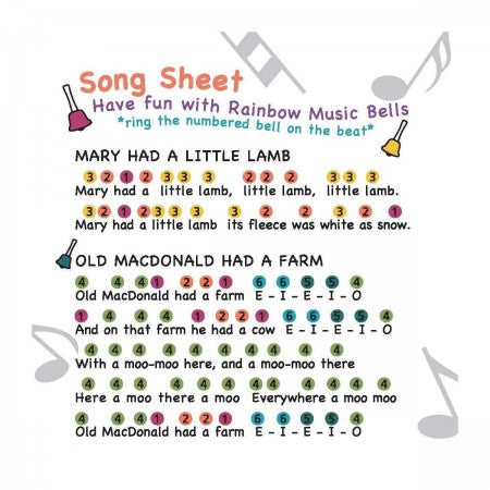 Rainbow Musical Hand Bells | 8 Piece Set
