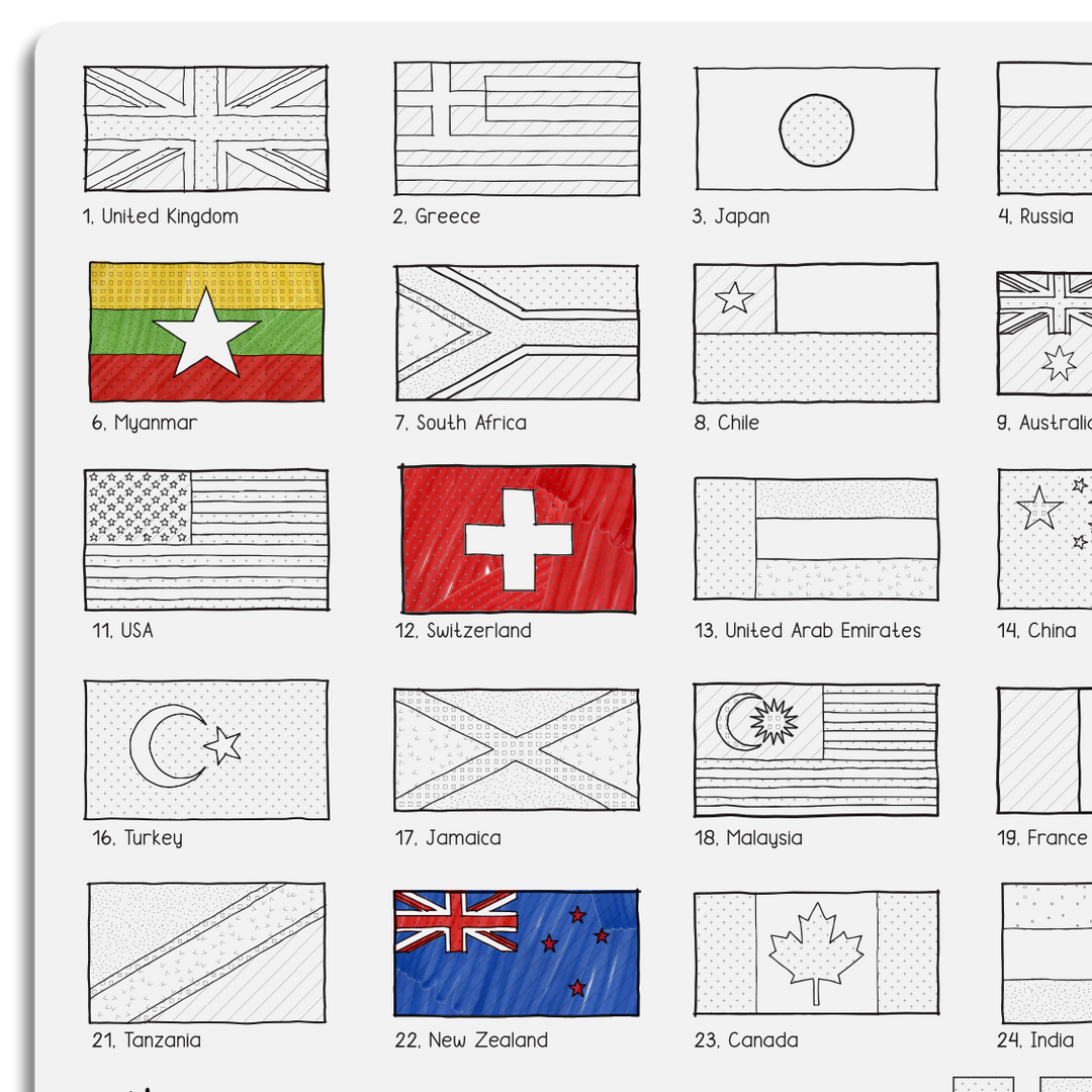 Large Drawing Mat | World Countries