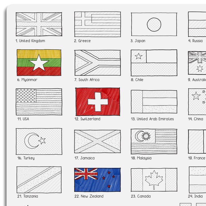 Large Drawing Mat | World Countries