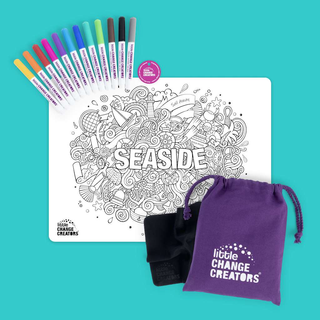 Seaside | Re-FUN-able colouring set