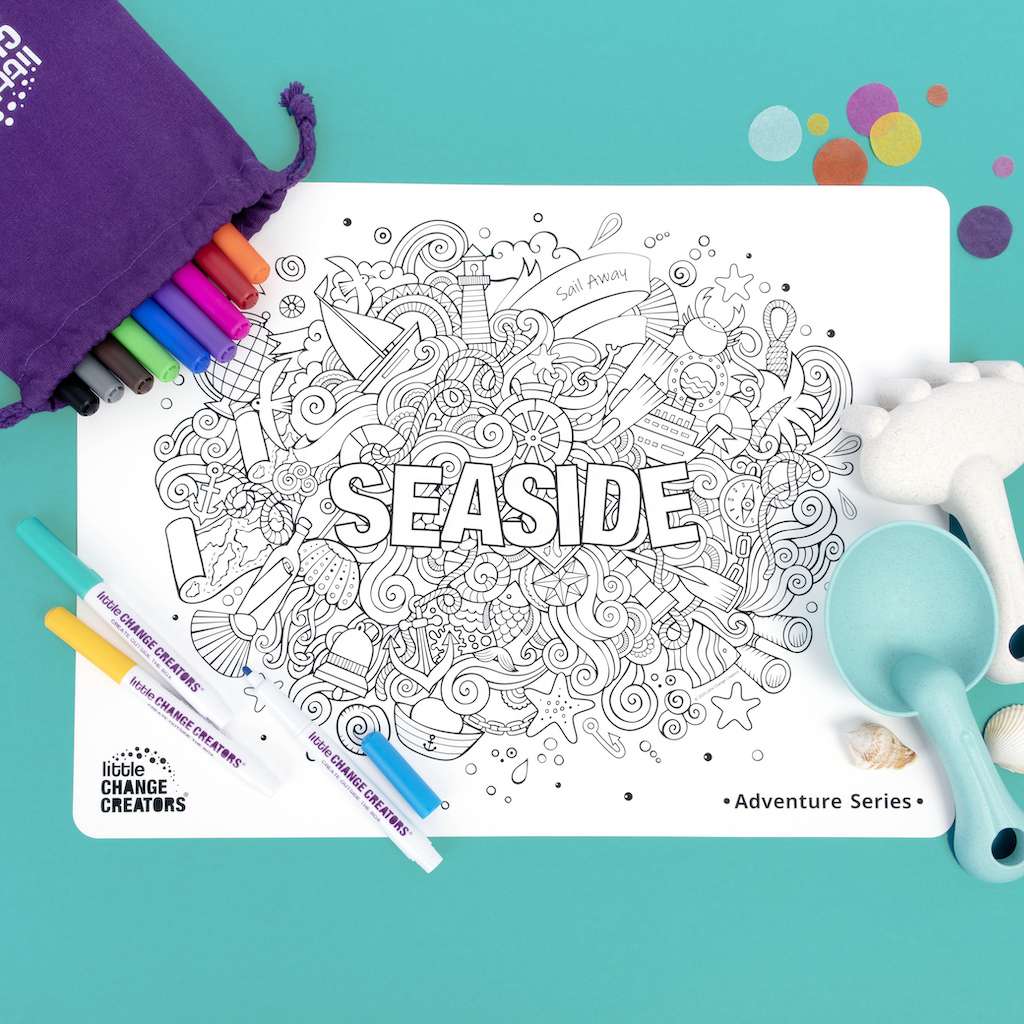 Seaside | Re-FUN-able colouring set
