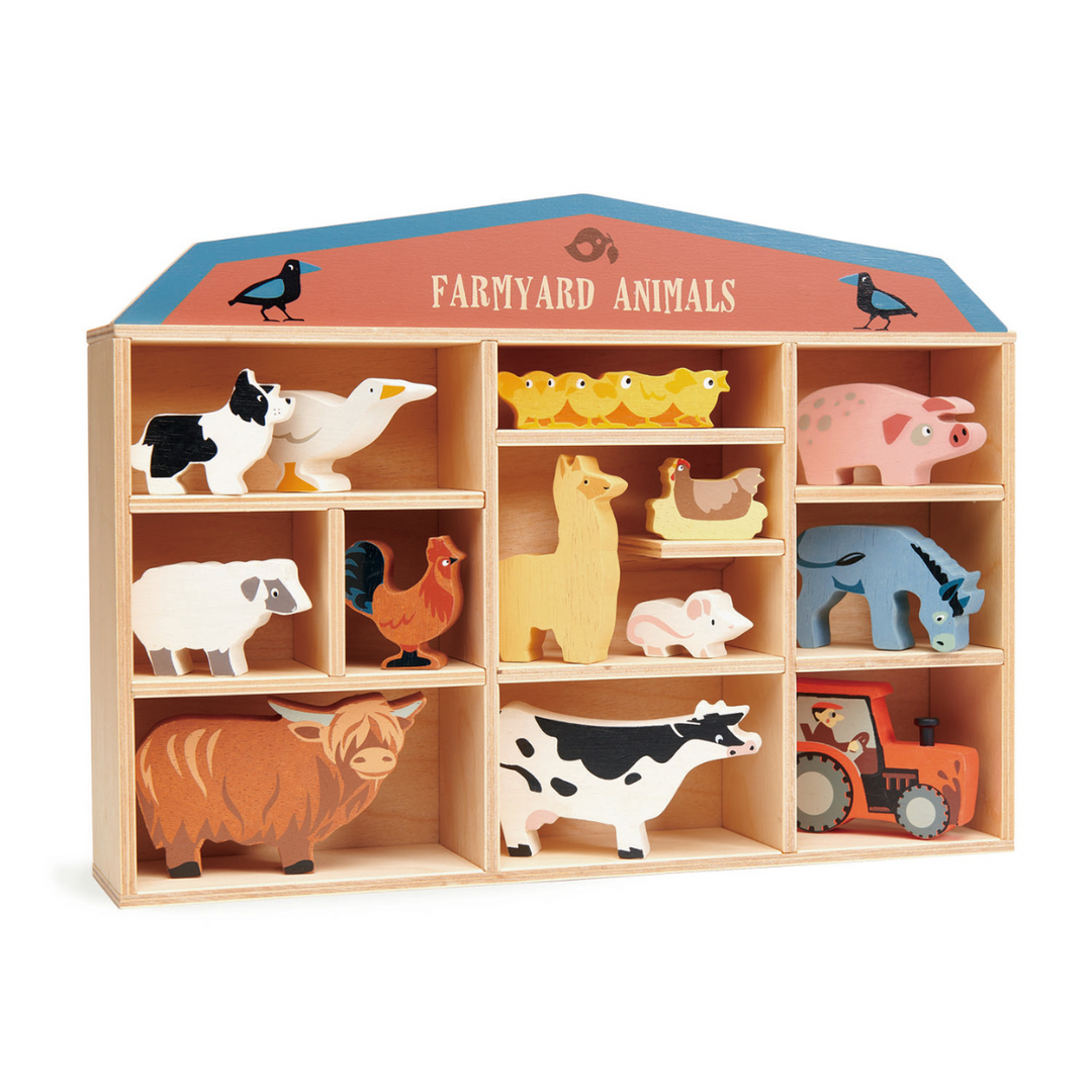 Tender Leaf Toys | Farmyard Animals Shelf Set