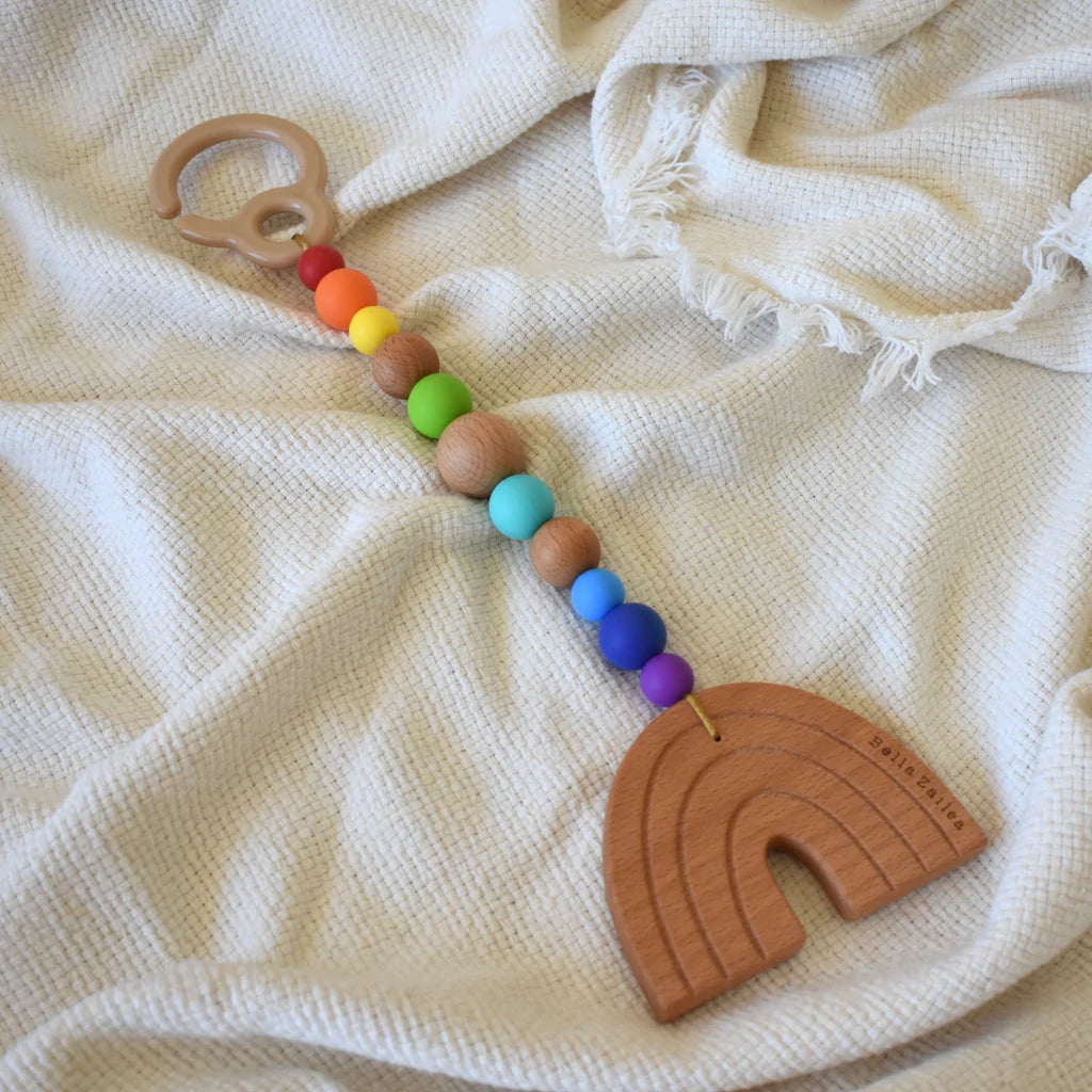 Wooden Rainbow Pram Toy